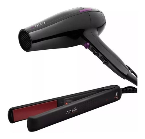 Combo Plancha Cabello Attiva Gama + Secador Airtech 2300w