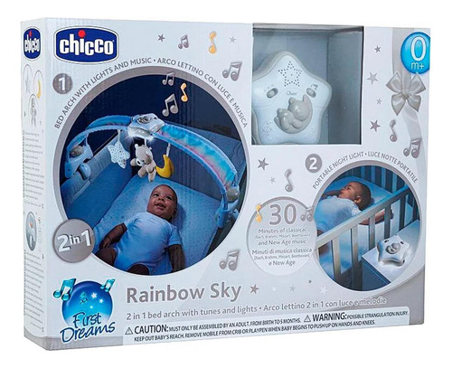 Arco Para Berco Com Luz E Som Rainbow Sky Neutro Chicco