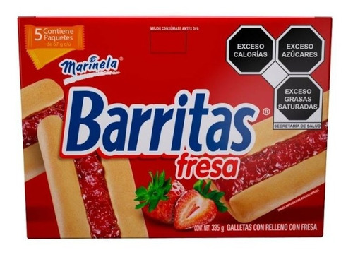 Imagen 1 de 1 de Barritas Marinela 5 Paquetes De 67g (2 Barritas)