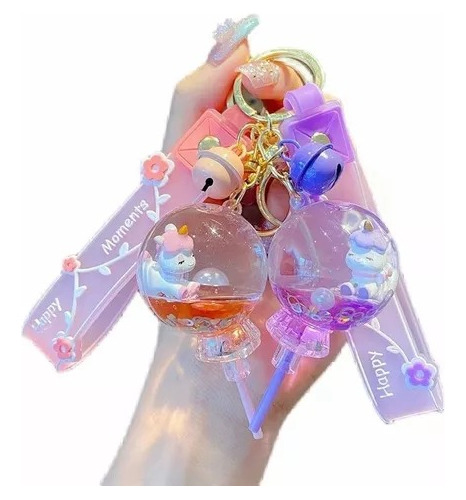 Llavero Unicornio Moda Cristal Mujer Glitter Porta Llaves 