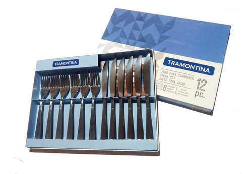 Juego De Cubiertos Tramontina Athenas 12 Pz Asado Color Plateado