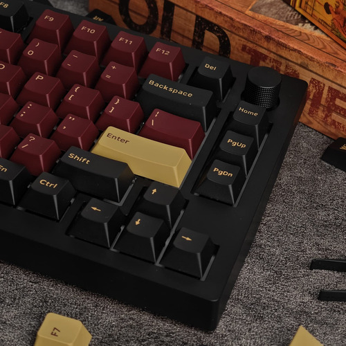 Jolintal 168 Teclas Red Samurai Keycaps, Teclas Pbt Negras