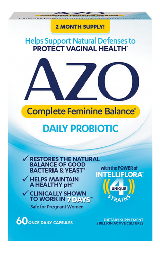 Azo Probioticos Diarios De Equilibrio Femenino Completo Para