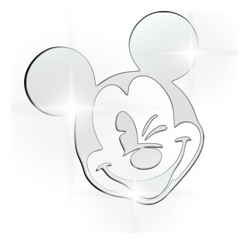 Acrílico Decorativo Espelhado Mickey Mouse Prata