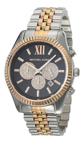 Reloj Michael Kors Mujer - Modelo Mk8714 Color de la correa Plateado Color del bisel Dorado oscuro Color del fondo Negro