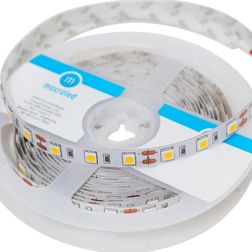 Tira De Led 5050 Blanco Frio Ip20 Macroled 5 M 12v 300 Leds 