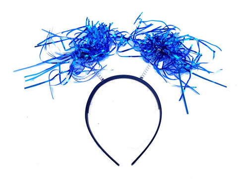 Imagem 4 de 5 de Tiara Com Cabelo Metalizado Tiara Ráfia - 12 Un Vermelho