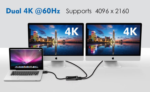 Wavlinkthunderbolt 3 Dual Displayport Adaptador, Soporta Dos