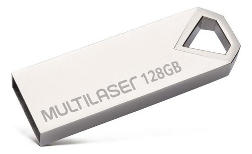 Pendrive Multilaser PD853 128GB 2.0 Lisa prateado