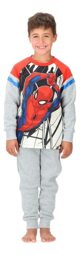 Pijama Algodón Spiderman Caffarena Talla 10 Gris 30889