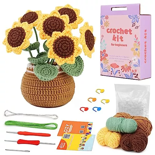 Kit De Crochet Principiantes, Kit De Crochet De Girasol