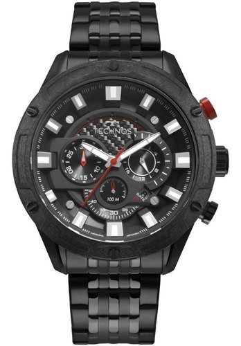 Relógio Masculino Technos Ts Carbon Js25cl/4p 50mm Aço Preto