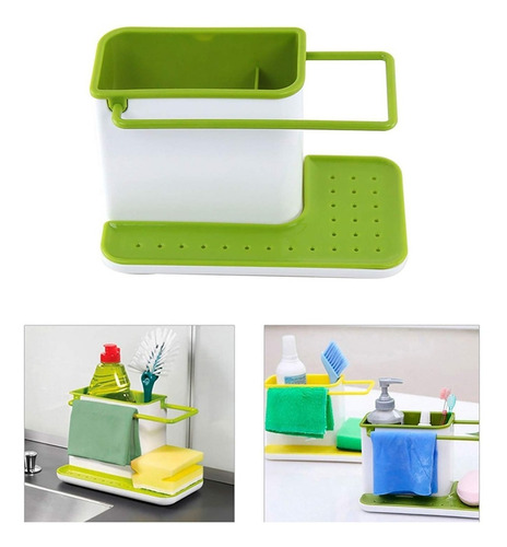 Imagen 1 de 3 de Organizador Bacha Cocina Esponja Cepillo Detergente Oferta