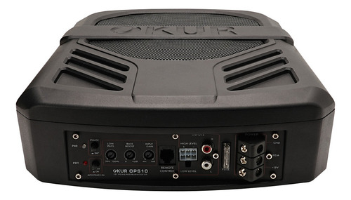 Subwoofer Plano Amplificado Para Automóvil OKUR OPS10 OPS Series 10 Pulgadas 600 Watts Máximo 300 Watts RMS Con Controlador de Bajos Remoto Color Negro By DB Drive