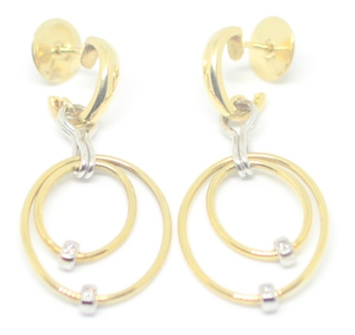 Brincos De Ouro 18k 750 Com Brilhantes