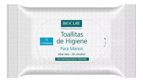 Biocure Toallitas Húmedas Para Manos  15 Unidades