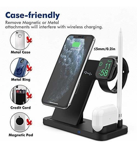 Imagen 6 de 7 de Cargador Para iPhone, Apple Watch, AirPods Negro