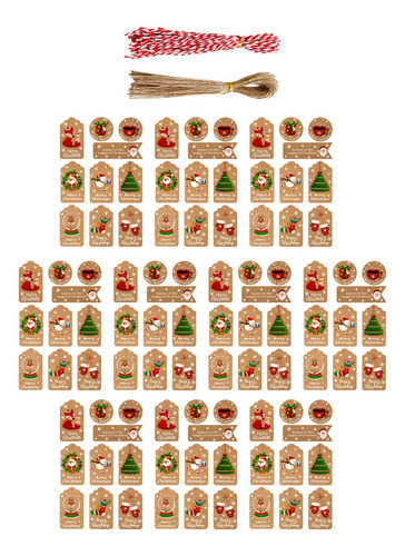 Etiquetas Navideñas Con Cuerdas, Etiquetas De 100 Piezas