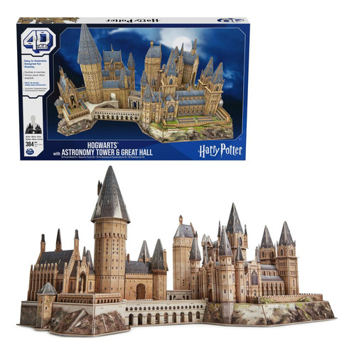 Puzzle 4d Harry Potter Hogwarts Torre Y Hall 384 Pzs Replay