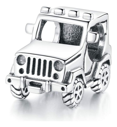 Voroco Jeep Charm Para Pulsera De Dijes, Plata De Ley 925, A