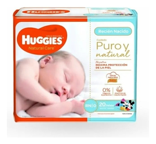 Pañal Huggies Natural Care Recien Nacido 200 Unidades