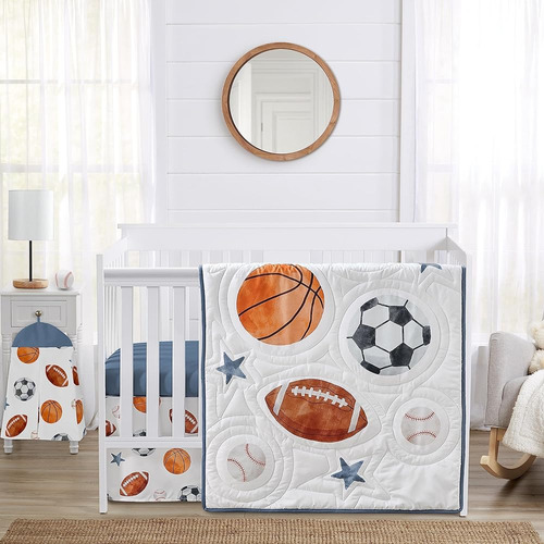 Sweet Jojo Designs Sports Theme Boy Baby Crib Bedding Set In