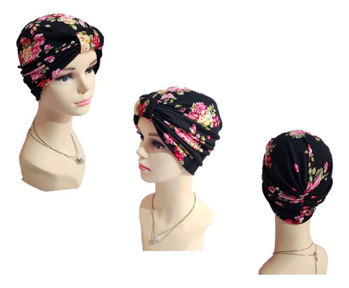 6 Turbantes Gorro Niña Y Mujer, Algodón Oncológicos Alopecia Color 6 De Temporada (prim-verano)