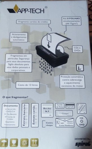 Fragmentadora Picotadora Papel Cd Cartão 8f C800 110v Leia