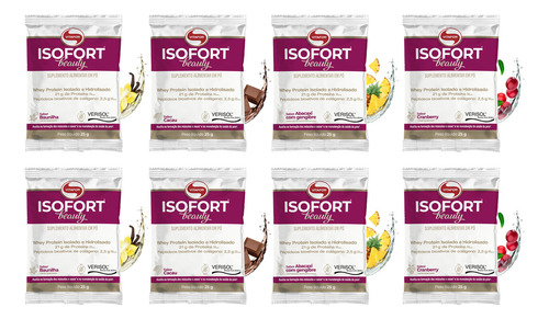 Kit Isofort Beauty Whey Sachê 8un Sabores Sortidos Vitafor Sabor Sortido