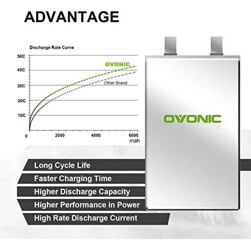 Ovonic Batería Lipo 5200mah 50c 11.1v 3s Rc Batería Con Y Rc