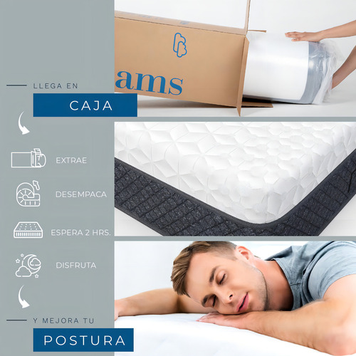 Comoda Cajonera 2 Cajones 2pzas Colchon Matrimonial En Caja Color blanco y gris