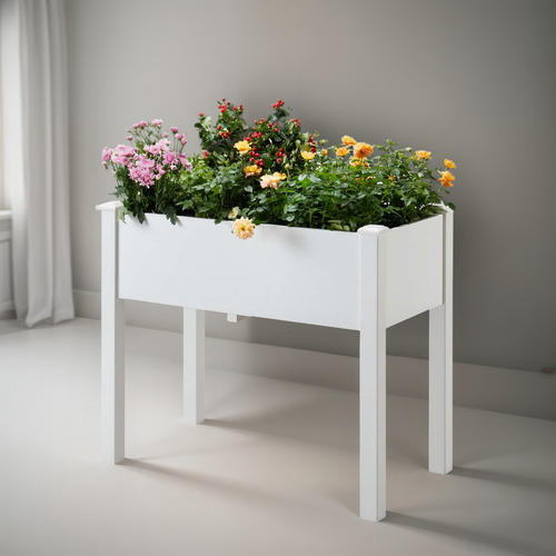 Cama De Jardín Elevada De Madera De Polietileno Con Patas