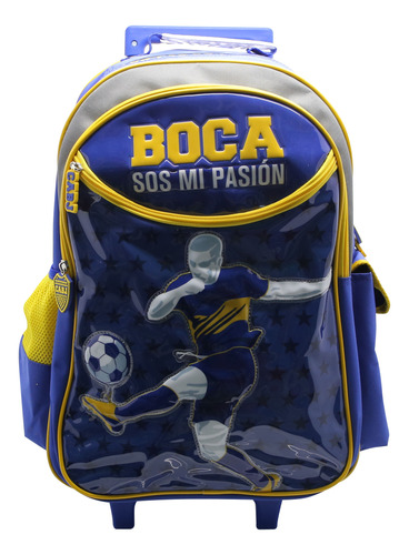 Mochila Con Carro Boca Juniors 18  Futbol Nene