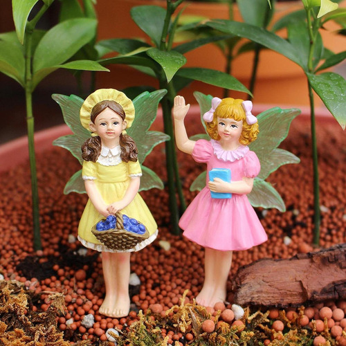 2 Piezas Mini Estatua De Hadas Estatuas De Jardín Figuras