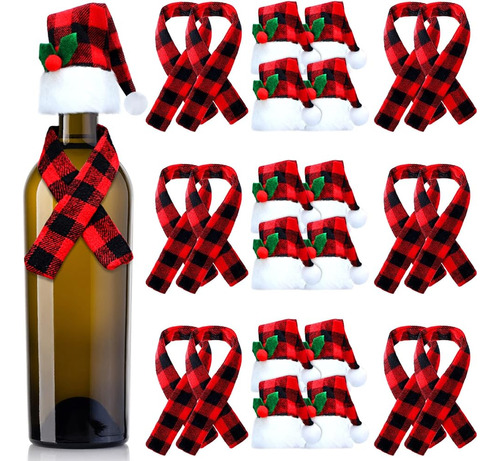 24 Piezas De Tapa De Botella De Vino De Navidad Juego De Buf