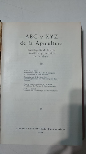 A B C Y X Y Z De La Apicultura Root Tapa Dura Hachette 1959 (Usado)