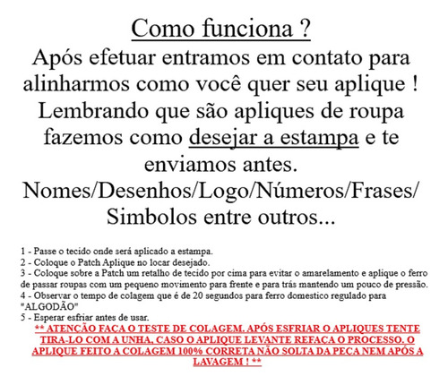 Apliques/termocolante Personalizado Envie O Que Deseja 3cm