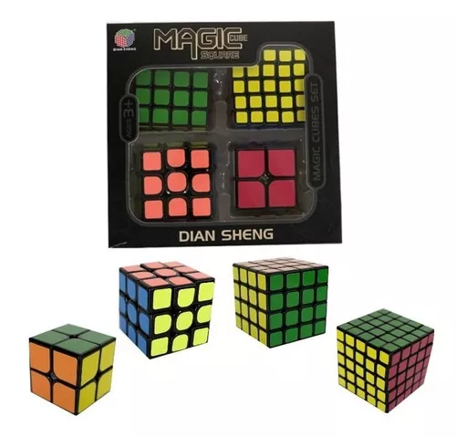 Kit 5 Cubos Magicos 2x2x2 3x3x3 4x4x4 5x5x5 Piraminx