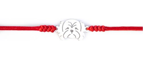 Pulsera Ajustable Con Carita De Perrito Shitzu En Plata