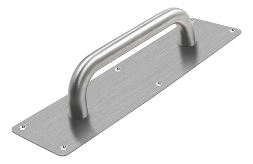 Placa De Aluminio Con Barral Tirador Acero Inox. Rc Color Plateado Liso