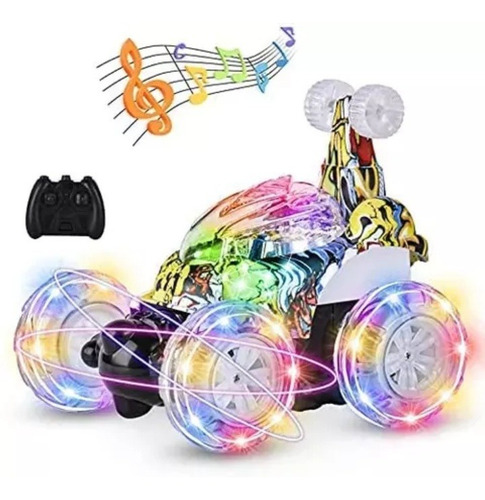 Auto Loco A Control Remoto Luces Sonido 360° Recargable Usb