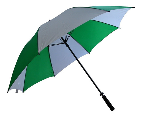 Paraguas Grande Blanco Con Verde Con Sistema Wind Proof