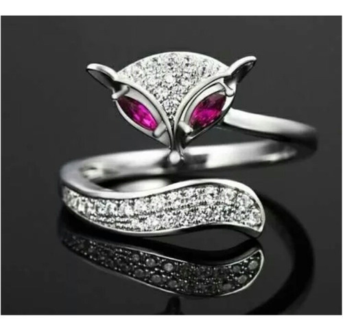 Anillo Fox Plata S925 Esterlina Italiana Regalo Mujer Joyas