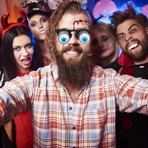 5 Lentes O Gafas De Ojos Pintados Fiesta Broma Disfraz
