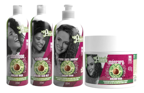 Kit Soul Power Avocado Shampoo Acidificante Creme Mascara