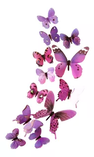 12 Piezas De Etiqueta De La Pared De La Mariposa Púrpura