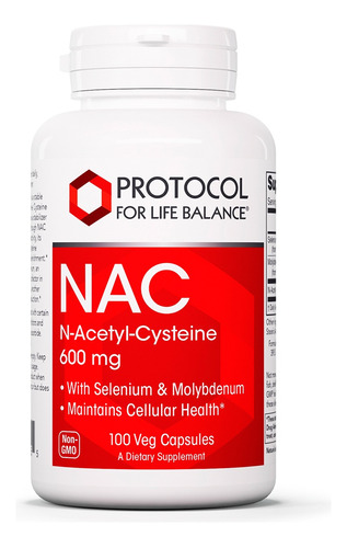 Nac N-acetilcisteína 600mg Protocol 100 Cáps Importado
