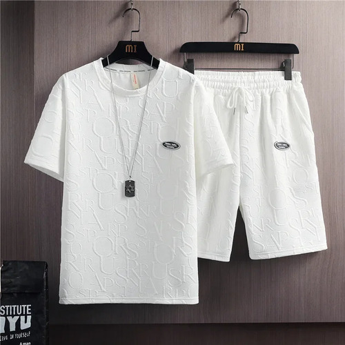 Conjunto De 2 Piezas De Camiseta Y Pantalones Cortos De Seda
