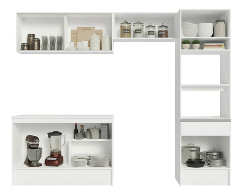 Cocina Integral Completa Modular Madesa Topazio 260cm 01 Blanco