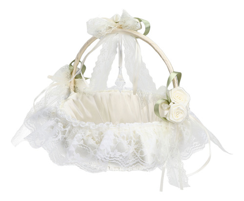 Cesta De Flores Blancas Para Bodas Con Capacidad Suficiente